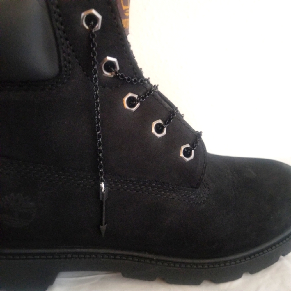 Black Metal Chain Link Shoe Laces **NEW**